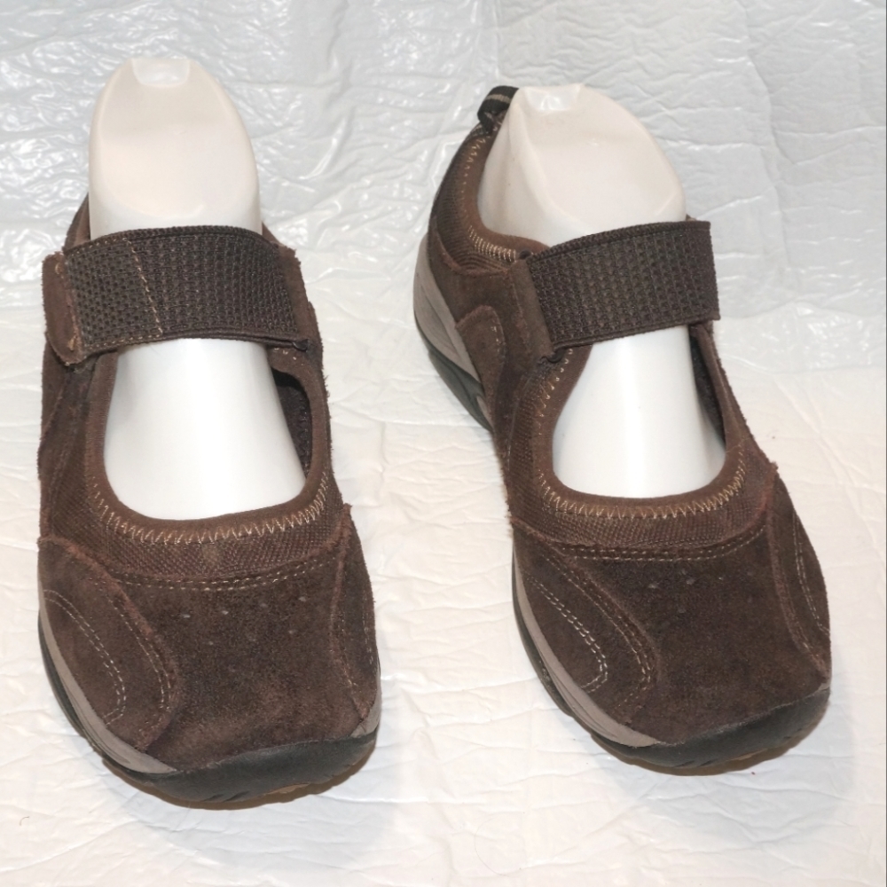 Easy Spirit Brown Leather Suede Mary Janes